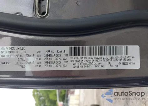 2019 Dodge Journey Se Value Package z USA, uszkodzony, nr VIN 3C4PDCAB4KT747126